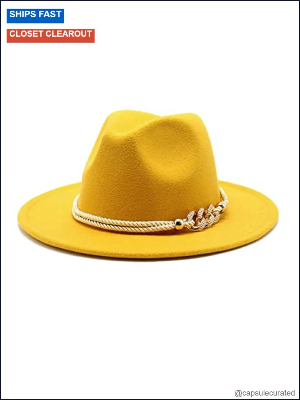 Wide Brim Felt Fedora Panama Hat Adjustable Cotton Polyester